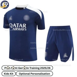 P^_^SG Training Kids Football Kit 2025_26 (No Socks) – Blue